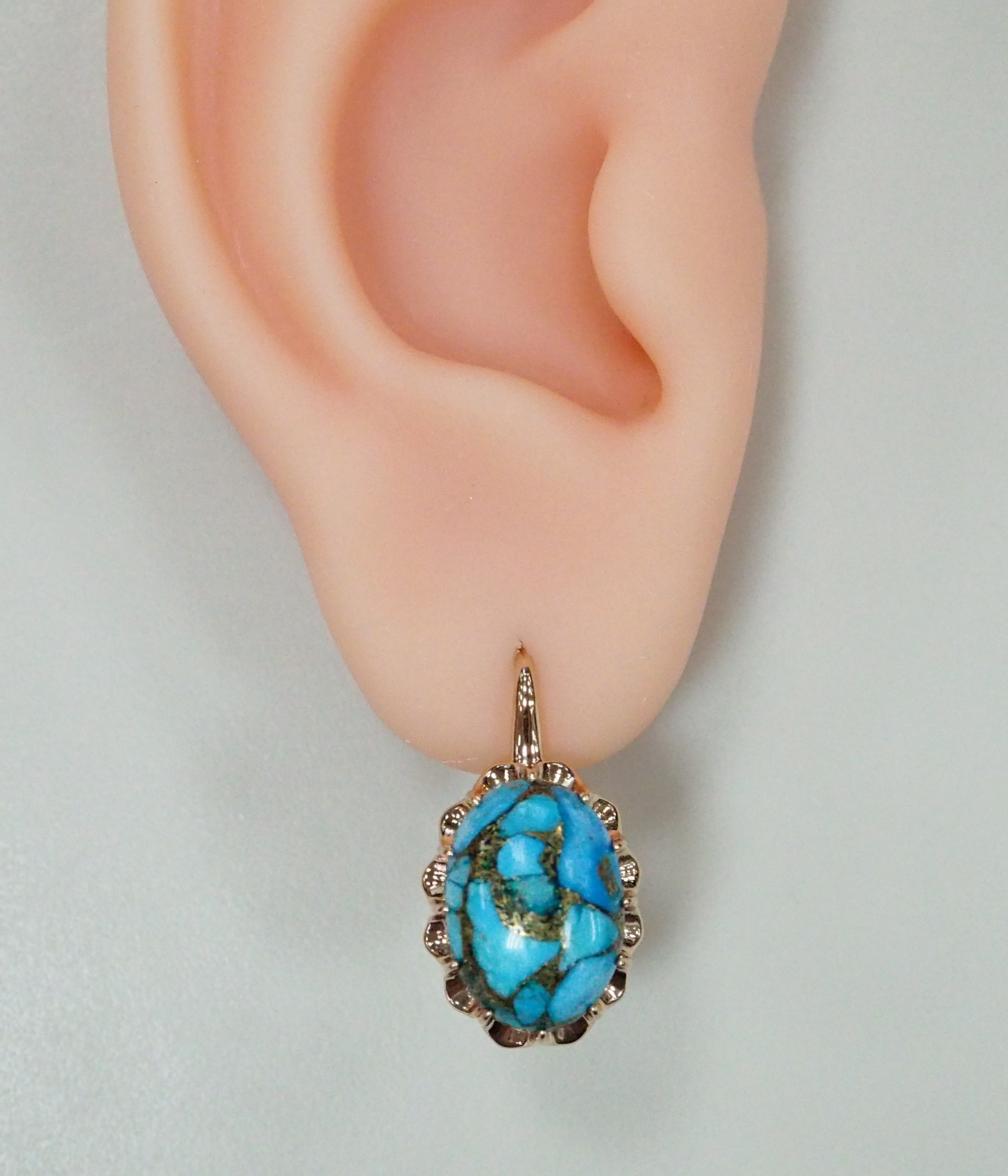 Серебряные серьги с бирюзой